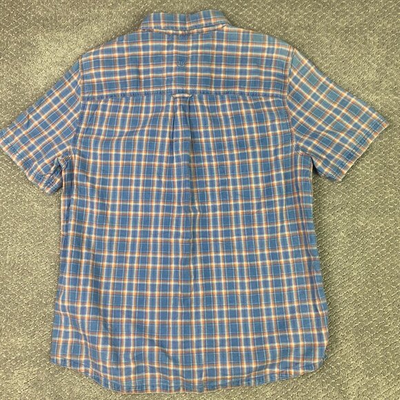 Fat Face Short Sleeve Kettering Check Shirt Men's Large Button Up Blue Indigo - Picture 6 of 12